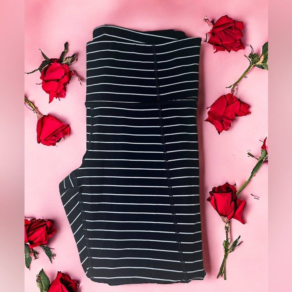 Athleta Horizontal Striped Workout Leggings